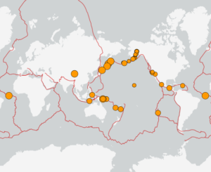 世界最新地震分布(USGS)