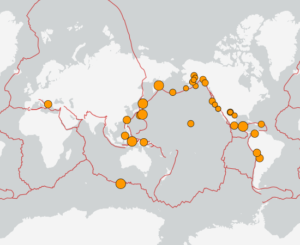 世界最新地震分布(USGS)