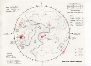 太陽外観図(NOAA)※予報官さんの手書き