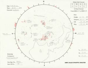 太陽外観図(NOAA)※予報官さんの手書き