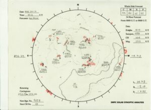 太陽外観図(NOAA)※予報官さんの手書き