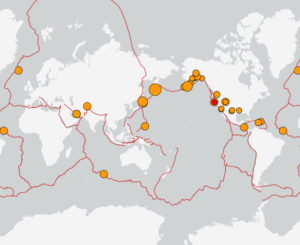 世界最新地震分布(USGS)