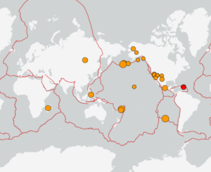 世界最新地震分布(USGS)
