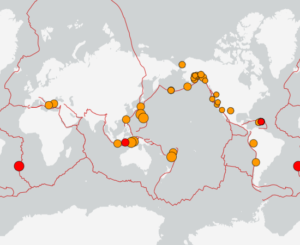 世界最新地震分布(USGS)
