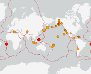 世界最新地震分布(USGS)
