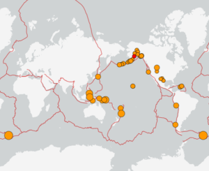 世界最新地震分布(USGS)