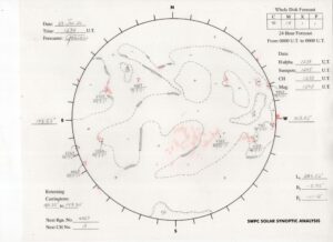 太陽外観図(NOAA)※予報官さんの手書き
