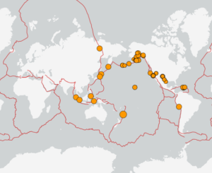 世界最新地震分布(USGS)