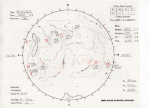 太陽外観図(NOAA)※予報官さんの手書き