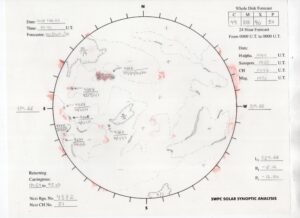 太陽外観図(NOAA)※予報官さんの手書き