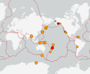 世界最新地震分布(USGS)