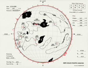 太陽外観図(NOAA)※予報官さんの手書き