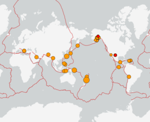 世界最新地震分布(USGS)