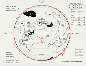 太陽外観図(NOAA)※予報官さんの手書き