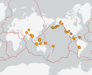 世界最新地震分布(USGS)