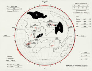 太陽外観図(NOAA)※予報官さんの手書き