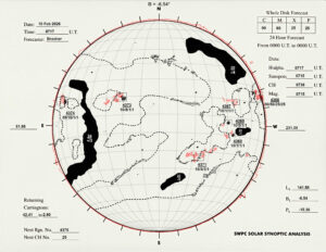 太陽外観図(NOAA)※予報官さんの手書き