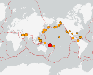 世界最新地震分布(USGS)