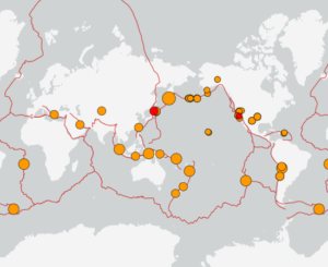 世界最新地震分布(USGS)