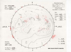 太陽外観図(NOAA)※予報官さんの手書き