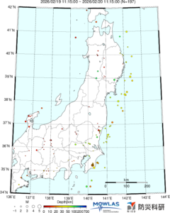 東北から関東の最新地震分布