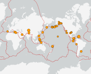 世界最新地震分布(USGS)