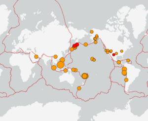 世界最新地震分布(USGS)