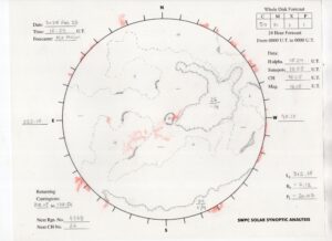 太陽外観図(NOAA)※予報官さんの手書き