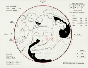 太陽外観図(NOAA)※予報官さんの手書き