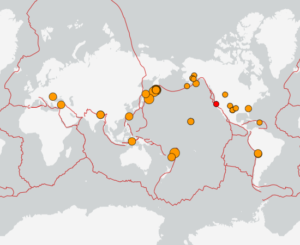世界最新地震分布(USGS)