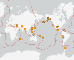 世界最新地震分布(USGS)
