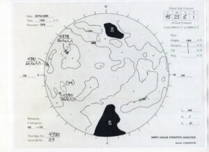太陽外観図(NOAA)※予報官さんの手書き