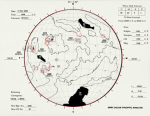 太陽外観図(NOAA)※予報官さんの手書き