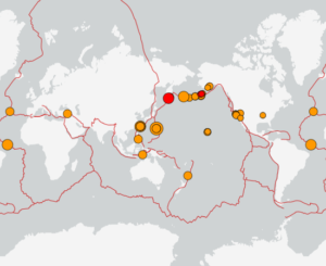 世界最新地震分布(USGS)