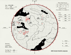太陽外観図(NOAA)※予報官さんの手書き