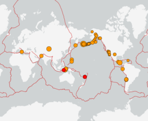 世界最新地震分布(USGS)