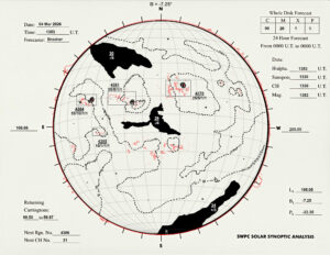 太陽外観図(NOAA)※予報官さんの手書き