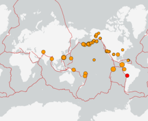 世界最新地震分布(USGS)