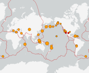 世界最新地震分布(USGS)