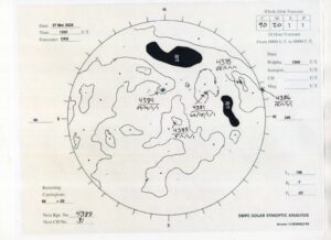 太陽外観図(NOAA)※予報官さんの手書き