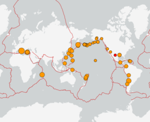 世界最新地震分布(USGS)