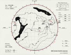 太陽外観図(NOAA)※予報官さんの手書き