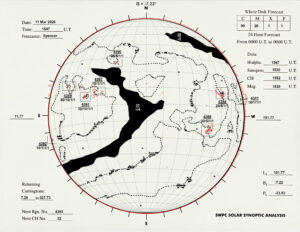 太陽外観図(NOAA)※予報官さんの手書き