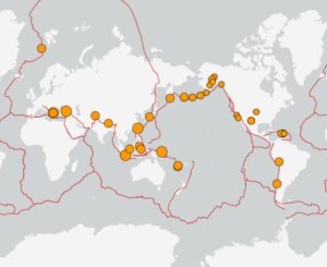 世界最新地震分布(USGS)