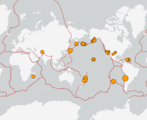世界最新地震分布(USGS)