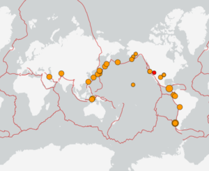 世界最新地震分布(USGS)