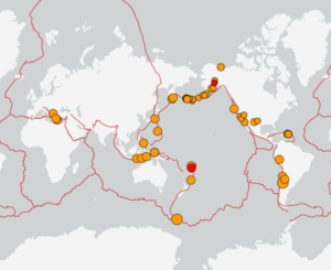 世界最新地震分布(USGS)
