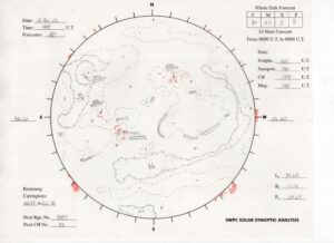 太陽外観図(NOAA)※予報官さんの手書き