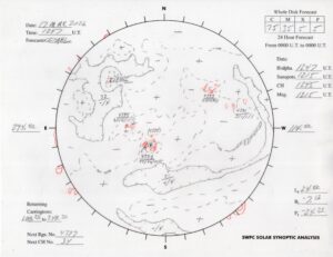 太陽外観図(NOAA)※予報官さんの手書き