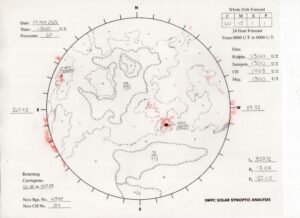 太陽外観図(NOAA)※予報官さんの手書き